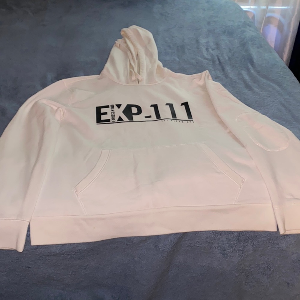 Express hoodie creamy white black logo size XL/TG